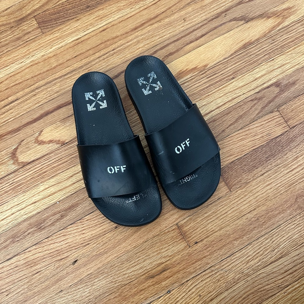 Off-White Black Slide Sandals